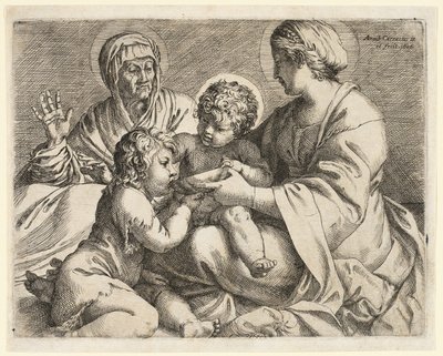Madonna und Kind mit den Heiligen Elisabeth und Johannes dem Täufer von Annibale Carracci