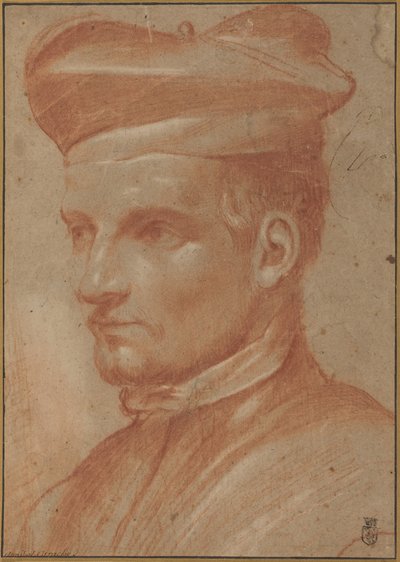 Porträt eines Geistlichen mit Birett von Annibale Carracci