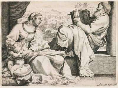 Die Heilige Familie mit Johannes dem Täufer von Annibale Carracci