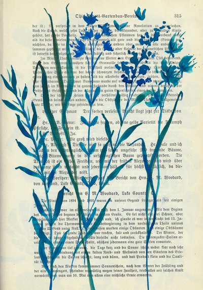 Blaue Blumen Alter Text von Annick
