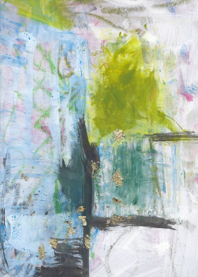 Moderne abstrakte Goldfluss von Annick