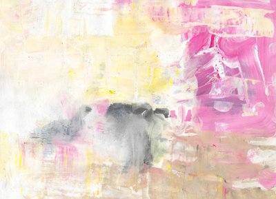 Rosa-gelber abstrakter Fluss von Annick