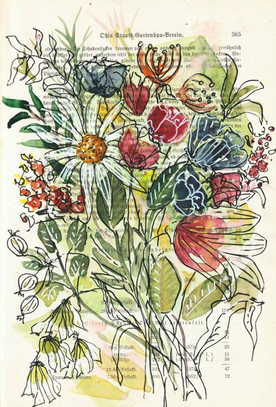 Aquarell Blumen Skizze von Annick