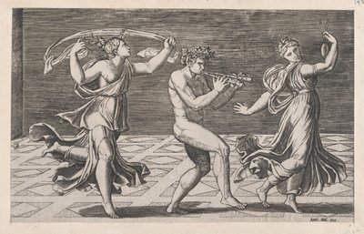 Speculum Romanae Magnificentiae: Tanz der Faune und Bacchantinnen, frühes 16. Jahrhundert von Anon