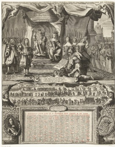 Allegorie auf den Frieden mit England im Jahr 1674 und den Almanach für das Jahr 1675 von Anonymous