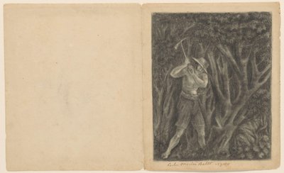 Coolen beginnen einen Wald in Ngoro zu roden, ca. 1820-1850 von Anonymous