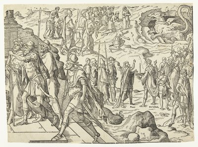 Daniel und König Cyrus beim Drachen von Anonymous