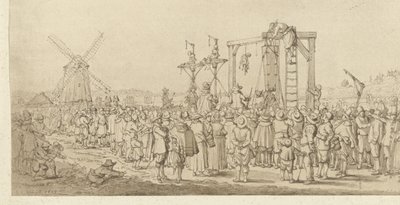 Der Sarg von Ledenberg wird an den Galgen gehängt, 1619 von Anonymous
