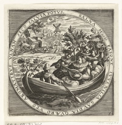 Der Monat Mai, musizierende Gesellschaft in einem Boot, ca. 1600 von Anonymous