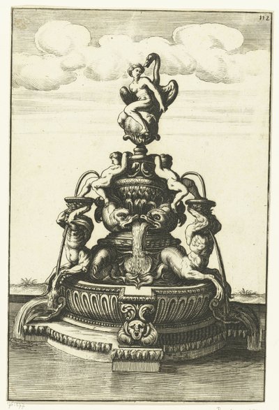 Brunnen mit Leda und dem Schwan. Architectura Curiosa Nova von Anonymous