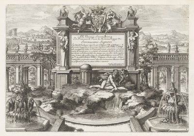 Brunnen mit Widmung und Wappen von Ercole II d