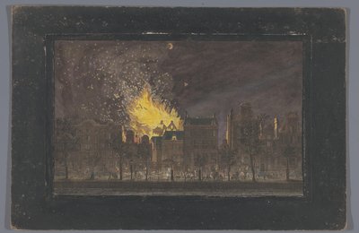 Ansicht des Brandes im Schouwburg in Amsterdam am 11. Mai 1772 von Anonymous