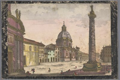 Ansicht der Kirche Santa Maria di Loreto und der Trajanssäule in Rom von Anonymous