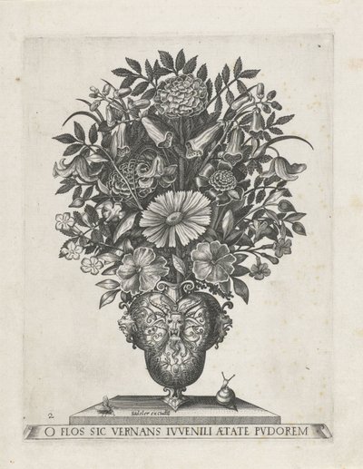 Groteske Vase mit drei Masken von Anonymous