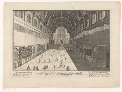Innenansicht der Westminster Hall in London von Anonymous