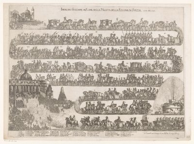 Einzug in Rom von Königin Christina von Schweden (Ingresso Solenne in Roma della Maestra della Regina di Svezia ai 23 xbre 1655) von Anonymous