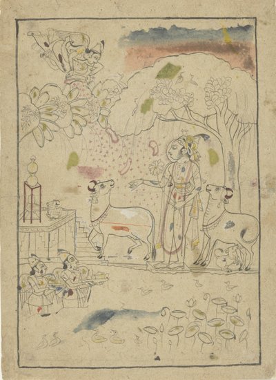 Krishna mit Kühen vom Linga-Altar von Anonymous