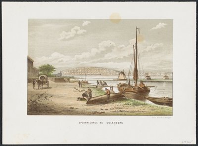 Kuilenburgse Eisenbahnbrücke bei Culemborg, 1868 von Anonymous