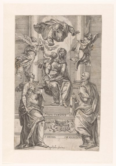 Maria mit Kind und den Heiligen Ursula und Maria Magdalena von Anonymous