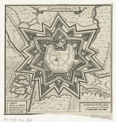 Stadtplan von Coevorden, 1672 von Anonymous