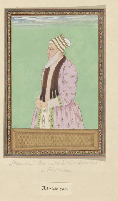 Porträt von Sharza Khan, der zur Zeit von Sultan Abdullah als Wesir diente und auch zur Zeit von Abul Hasan Wesir ist von Anonymous