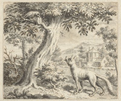 Rabe und der Fuchs (Entwürfe für Illustrationen zu einer Ausgabe von Jean de la Fontaine