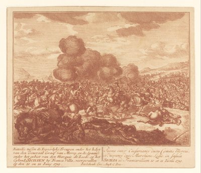 Schlacht zwischen kaiserlichen Truppen und den Spaniern auf Sizilien, Juni 1719 von Anonymous