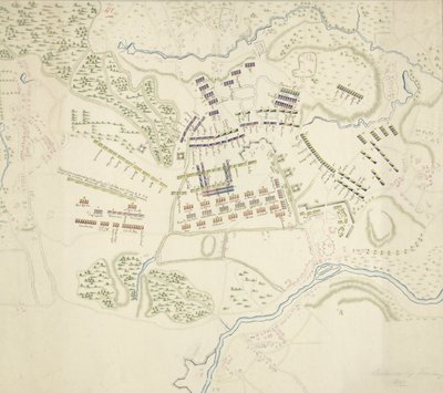 Schlachtordnungen bei der Schlacht bei Fontenoy, 1745 von Anonymous