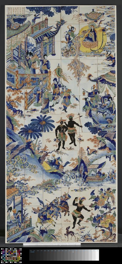 Fliesentableau mit chinesischer Landschaft von Anonymous
