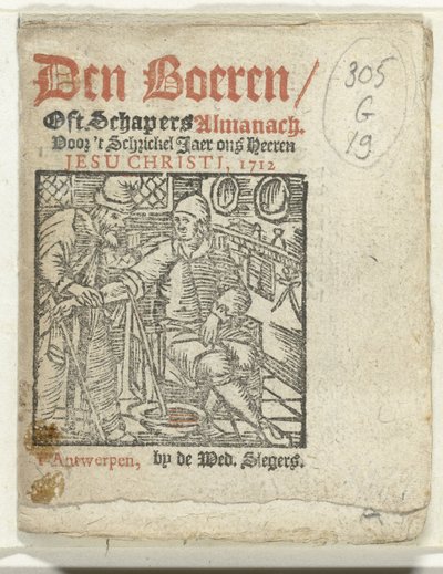 Titelblatt für: Den Boeren / Oft Schapers Almanach Voor 