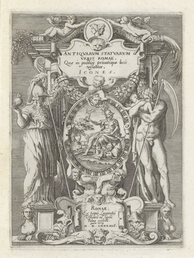 Titelblatt mit Roma, Minerva und Saturn (Antike Skulpturen in Rom) von Anonymous