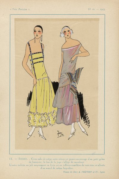 Très Parisien, 1923, Nr. 10: 11. - SOIRÉE. - Dieses Kleid aus Krepp... von Anonymous