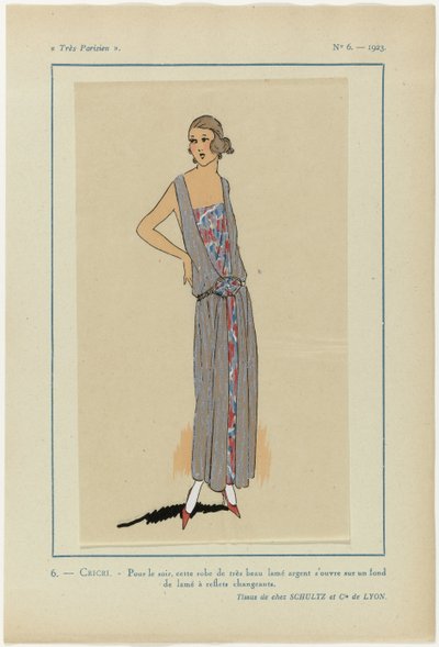 Très Parisien, 1923, Nr. 6: 6.- CRICRI. - Für den Abend, dieses Kleid... von Anonymous