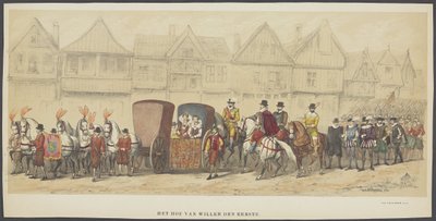 Utrechter Maskerade, Platte e: der Hof, 1856 von Anonymous