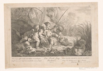 Fischende Putti von Anonymous