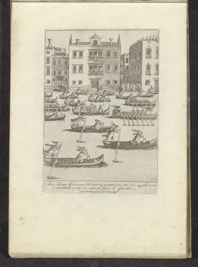 Wettbewerb von Gondeln und Ruderbooten in Venedig von Anonymous