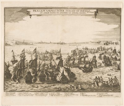 Seeschlacht zwischen den schwedischen und dänischen Flotten im Belt, 1644 von Anonymous