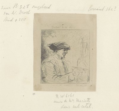 Selbstporträt von Willem Drost vor der Staffelei (Serie) von Anonymous