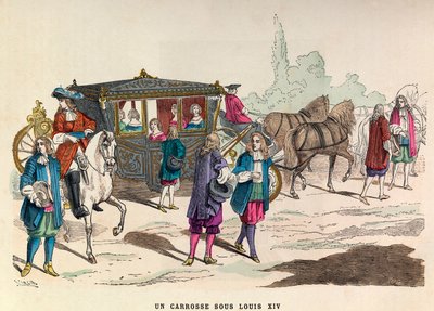 Kutsche unter der Herrschaft von König Ludwig XIV. im 17. Jahrhundert - private Sammlung von Anonymous Anonymous