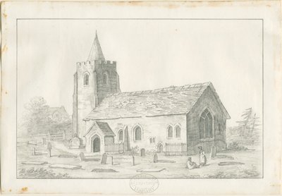 Acton Trussell Kirche: Bleistiftzeichnung, nd [?19. Jh.] von Anonymous Anonymous