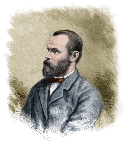 Carl Christian Koldewey (1837-1908) deutscher Arktisforscher, Leiter beider deutschen Nordpolarexpeditionen - Carl Christian Koldewey deutscher Polarforscher - Gravur Ende des 19. Jahrhunderts von Anonymous Anonymous