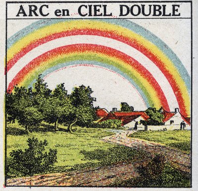 Farben: Doppelter Regenbogen. Anonyme Illustration von 1925. Private Sammlung. von Anonymous Anonymous