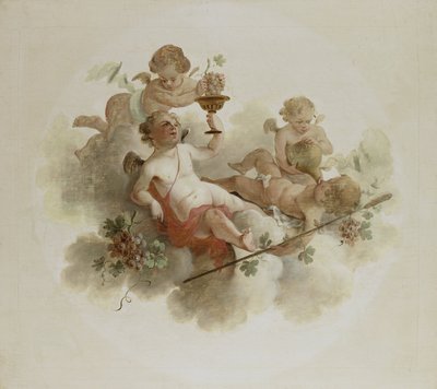 Vier Putti mit Trauben von Anonymous Anonymous