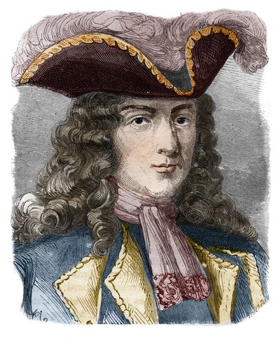 Jean-Bernard Louis de Saint Jean, Baron de Pointis (1645-1707), französischer Admiral und Freibeuter. Gravur aus dem 19. Jahrhundert. Private Sammlung von Anonymous Anonymous