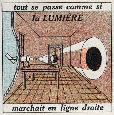 Lichtausbreitung: Alles geschieht, als ob das Licht in einer geraden Linie läuft. Anonyme Illustration von 1925. Private Sammlung. von Anonymous Anonymous