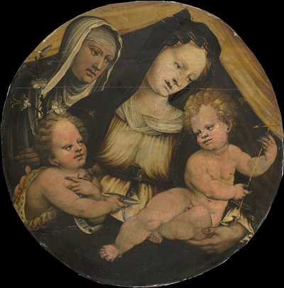 Madonna und Kind mit dem Jesuskind und der hl. Clara von Anonymous Anonymous