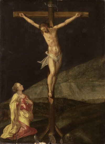 Maria Magdalena am Fuß des Kreuzes von Anonymous Anonymous