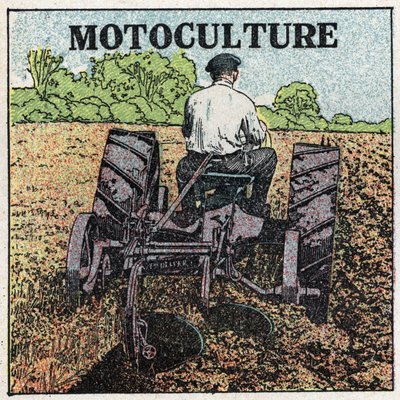 Mechanischer Antrieb: Motorradkultur. Anonyme Illustration von 1925. Private Sammlung. von Anonymous Anonymous