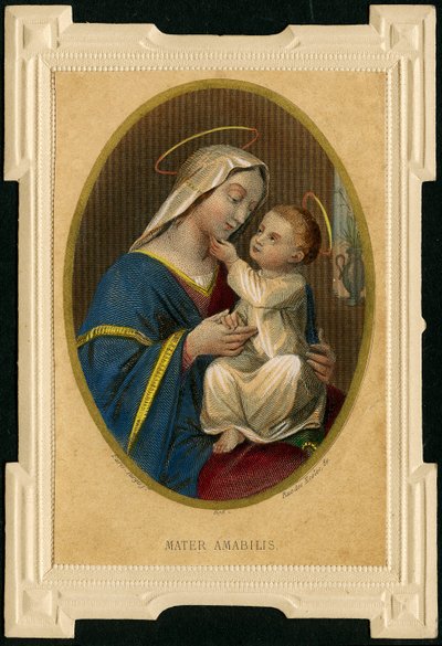 Frommes Bild: Jungfrau Maria mit Jesus von Anonymous Anonymous