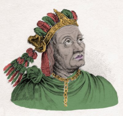 Porträt von Atahualpa (1502-1533), letzter Kaiser des Inka-Reiches. Gravur des 19. Jahrhunderts. Mailänder von Anonymous Anonymous